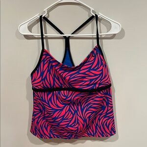 Nike Pink and Blue Bikini with Sporty Criss-Cross Straps